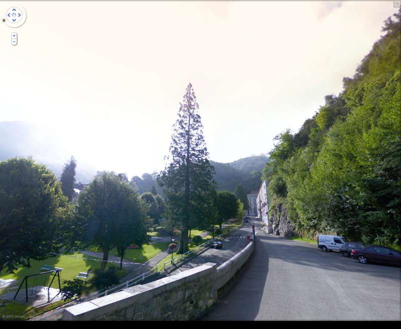Vue Google Street du séquoia géant des Eaux-Bonnes
